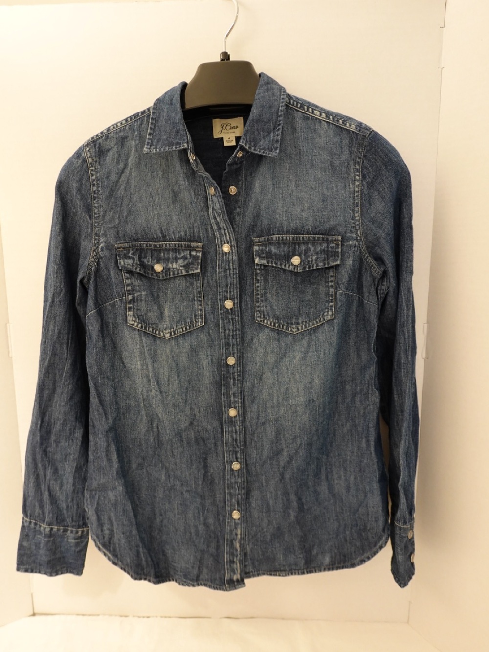 J. Crew Women’s Denim Button-Down Shirt - Medium Blue